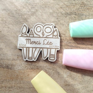 Imán escolar personalizado, gracias súper maestro, regalo atsem, gracias niñera, regalo de fin de año escolar para maestros, idea de regalo para maestros