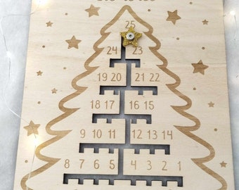 Calendrier de l'Avent de Noël en bois personnalisé