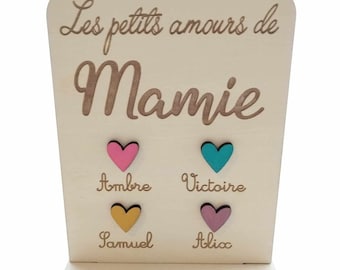 „Oma’s Little Loves“-Schild aus Naturholz. Großmuttertag, Oma, Oma, Oma. Personalisiertes Geschenk