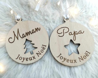 Boule de Noël personnalisée en bois