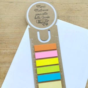 Marcapáginas, regla, nota adhesiva para el profesor / regalo para el profesor / regalo personalizado de fin de curso / Gracias profesor