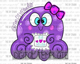TEMPLATE| Valentine&#39;s Day Octopus Be Mine Door Hanger Template, Valentine&#39;s Day Decor, Love Door Hanger