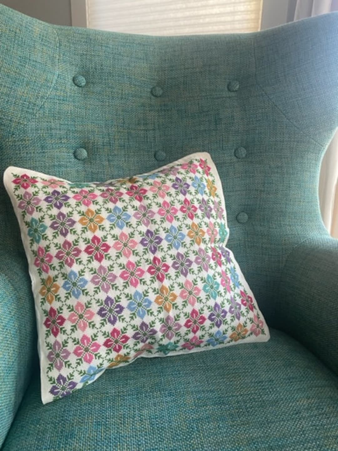 Hand Embroidered Pillow Case Etsy