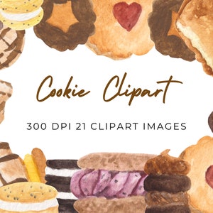 Cookie Clipart, Dessert Clipart, Instant Download, Cookie Decoration, Personal and Commercial Use