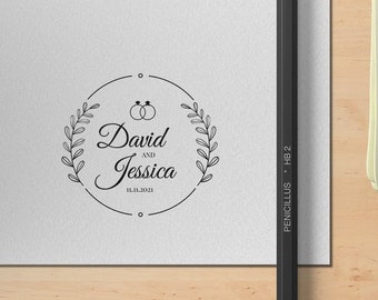 Round Wedding Stamp | Custom Wedding Stamp | Rubber Stamp | Personalized Stamps | Customize Rubber Stamps | Customized WeddingStamp