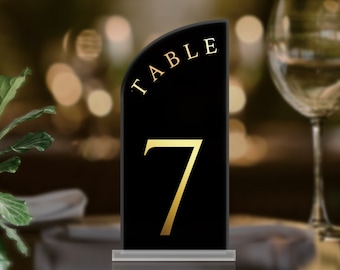 Mirror Gold Table Numbers | Custom Wedding Sign | Custom Round Wedding Signage | Wedding Welcome Sign | Personalized Wedding Sign