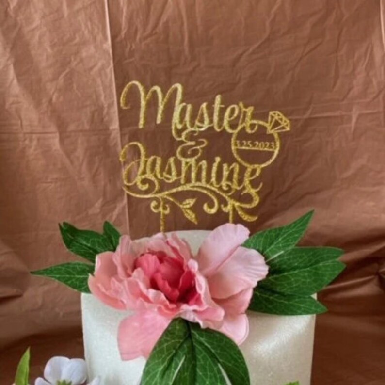 Engagement Cake Topper Personalized Proposal Cake Topper Etsy