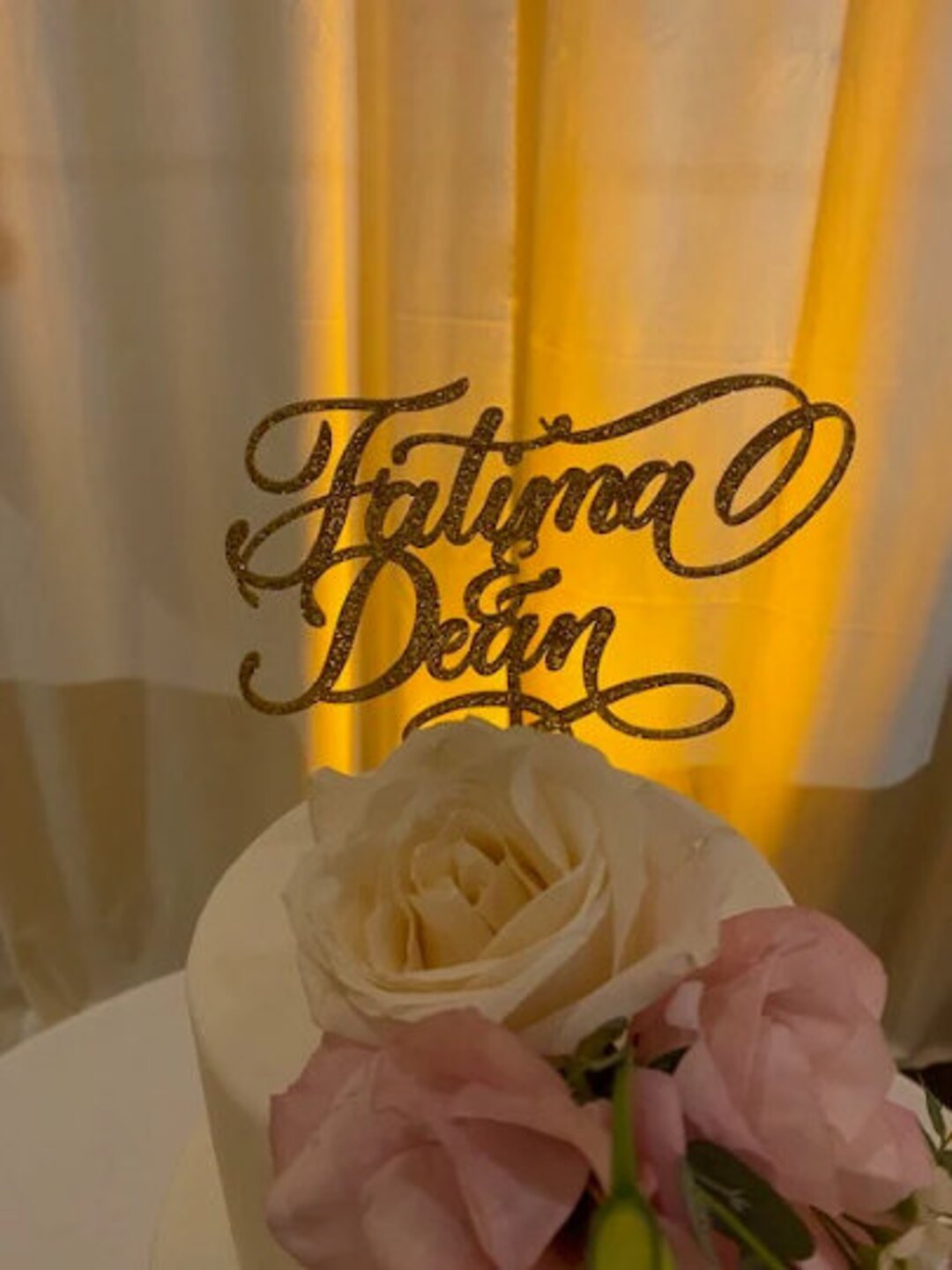 Simple Wedding Cake Topper Custom Names Cake Topper Engagement Cake ...