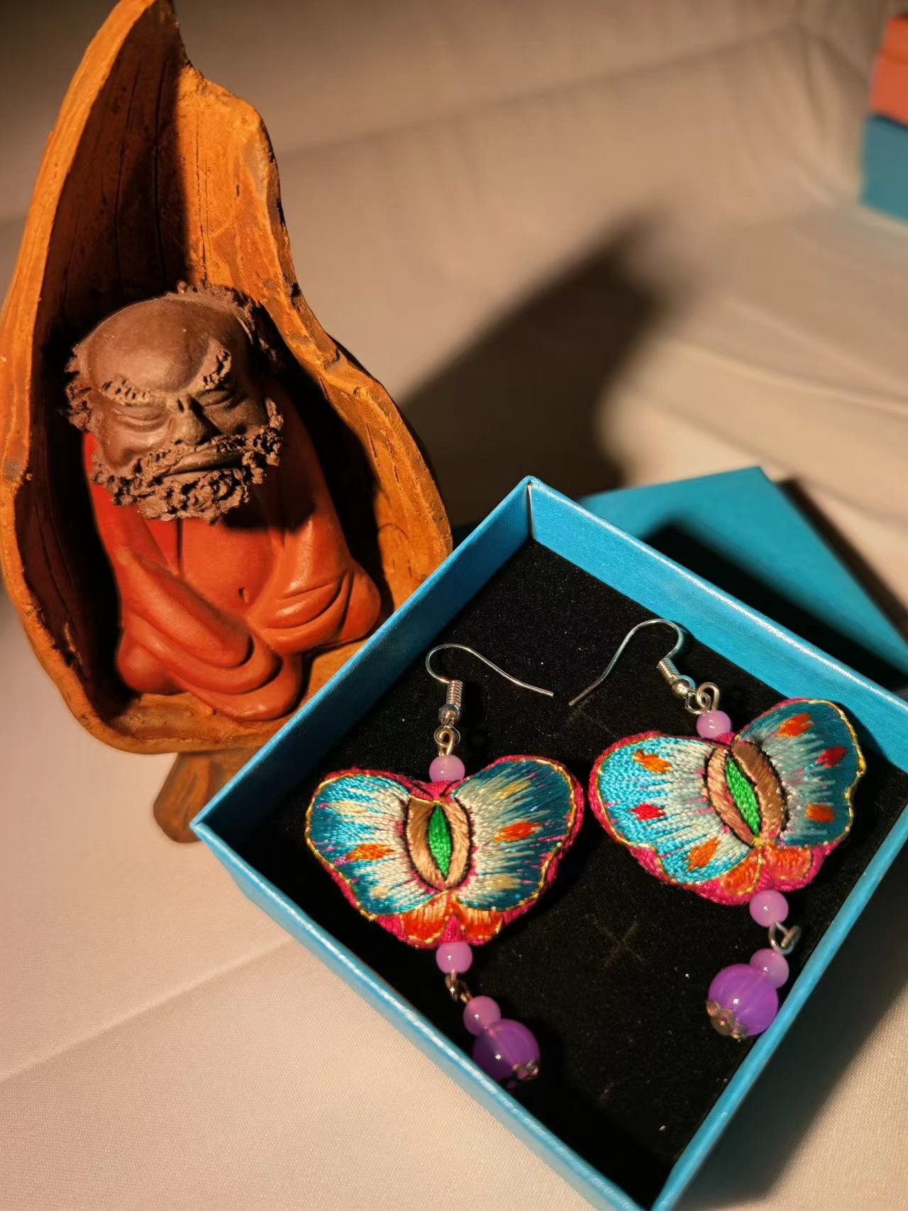 Silk 2024 butterfly earrings