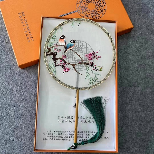 Éventail de cadeau élégant pour elle, éventail de mariage, cadeau personnalisé pour les amateurs d'oiseaux, éventail de cadeau d'anniversaire unique, décoration de mariage d'inspiration asiatique