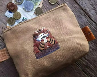 Embroidered purse,Cute Fabric Pouch,hand crafted purse,Coin Purse Leather Purse,Linen,Coin Purse,linen fabric pouch,pencil pouch custom