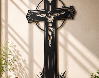 Jesus Cross Dxf Svg Png Files Cross Wall Art Laser Cut File For Cnc Plasma Laser Glowforge Cricut