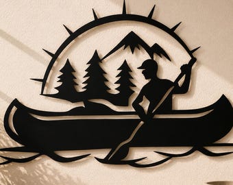 Canoe Scene Svg Dxf Png Files  Wall Art Files, CNC Laser Plasma Cut