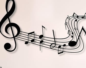 Music Notes Dxf Svg Png Files Music Design Wall Art Cut Vector for