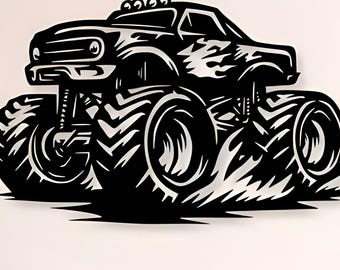 Monster Truck Dxf Svg Png Files Vector Art Cut For Cnc Plasma Laser Cricut