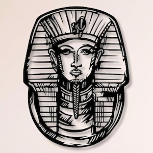 Pharaoh Tutankhamun Dxf , Svg , Png , Files,Pharaoh,Tutankhamun , Egyptian , Egypt , Wall , Art , Cut , File, For , Cnc , Plasma , Glowforge