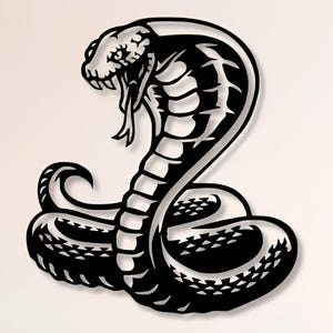 Cobra Dxf Svg Png-bestanden Snake Wall Art Cut-bestand voor Cnc Plasma Laser Cricut Glowforge Xtool