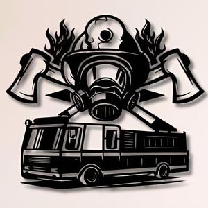 Fireman Dxf ,Svg , Png , Files , Laser cut , Wall art , Fireman , Firetruck , Fire Department, Fire Fighther ,For Cnc , Laser , Plasma , Glo
