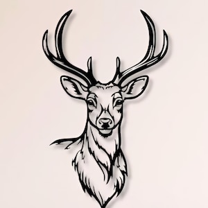 Deer Dxf Svg Png Files Deer Wall Art Cut File For Cnc Plasma Laser Cricut Glowforge