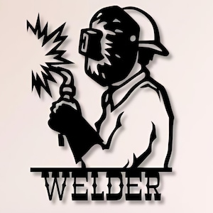 Welder Dxf Svg Png Files Weld Welding Welder iron Worker Metal Art Wall , Decor , Cut , File , For Cnc , Plasma , Laser , GLowforge , Xtool