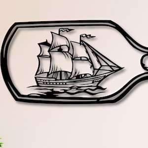 Ship in the Bottle Dxf , Svg , Png , Files , Ship , Bottle , Sailing , Vessel , Wall , Art , Cut , For , Cnc , Plasma , Laser , Glowforge