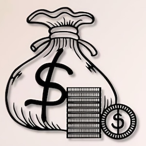 Dollar Dxf Svg Png Files , Fortune , Money , Treasure , Coin , Coins , interest , Loot , Wall , Decor , Art , Cut , File ,For , Cnc , Plasma