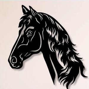 Pferdekopf Dxf SVG Png-Dateien, Pferd Wand Kunst Dekor, Pferde, Design Vektorel Schnittdatei für Cnc Plasma Laser Glowforge