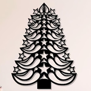 Christmas Tree Dxf Svg Png Files , Merry Christmas , Tree , Ornament , Wall Art , Cut File For Cnc Plasma Laser Glowforge Cricut