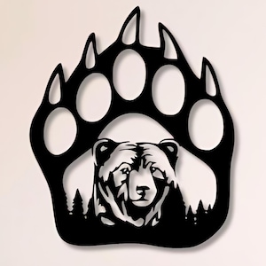 Beer DXF, SVG, png, bestanden, beer, poot, klauw, bomen, gezicht, hoofd, knippen, bestand, voor, CNC, laser, plasma, Glowforge