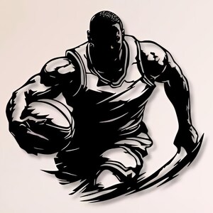Metalen muurkunst basketbalspeler: CNC-plasmalasergesneden bestanden