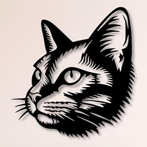 Cat Dxf Svg Png Files Cats Wall Art Cut File For Cnc Plasma Laser Cricut Glowforge Xtool