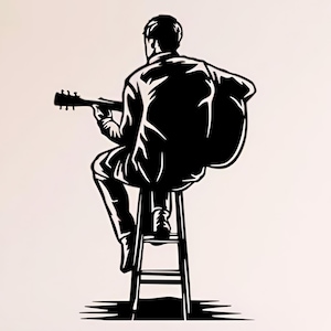 Guitarist Metal Wall Art: CNC Plasma Laser Cut Files