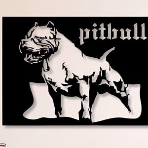 Pitbull Dxf Svg Png Files , Dog , Wall Art , Pitbull , Cut File For Cnc Plasma Laser Glowforge Cricut