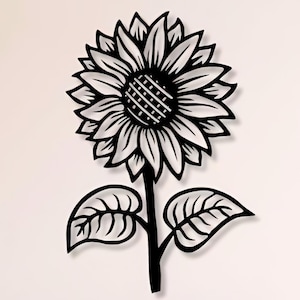 Tournesol Dxf, Svg, Png, Fichiers, Fleur, Feuilles, Soleil, Fleurs, Couper, Lime, Pour, Cnc, Plasma, Laser