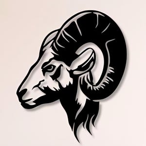 Ram Metal Wall Art, CNC Laser Cut Files (svg, dxf, png)