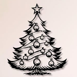 Christmas Tree Dxf , Svg , Png , Files , Merry , Christmas , Ornaments , Star , Tree , Wall , Art , Cut , File , For , Cnc , Plasma , Laser