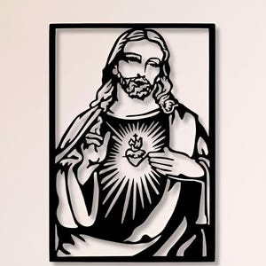 イエス DXF SVG PNG ファイル イエス 十字架 宗教 宗教的な壁アート、カット、ファイル、CNC、レーザー、プラズマ、Glowforge