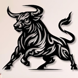 Stier Dxf Svg Png-bestanden stieren hoorn Wild Wall Art gesneden bestand voor Cnc Plasma Laser Glowforge Cricut