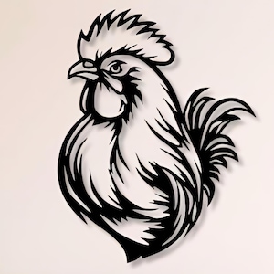 Fichiers Dxf Svg Png coq poulailler coq art mural fichier découpé pour Laser plasma CNC Glowforge Cricut