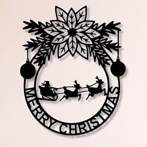 Christmas Dxf , Svg , Png , Files , Santa , Claus , Reindeers , Sled , Slide , Ornaments , Flower , Flowers , Merry , Christmas  Cut For Cnc