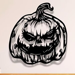 Halloween Pumpkin Wall Art, CNC Laser Cut File (svg, dxf, png)