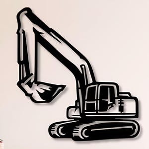 Escavadeira Dxf, Svg, Png, Arquivos, Trator de esteira, Construção, Máquina, Trator de esteira, Construção, Corte, Arquivo, Para, CNC, Plasma, Laser