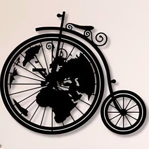 Vintage Fahrrad Dxf, SVG, Png, Dateien, Laser-Schnitt, Wandkunst, Welt, Karte, Fahrrad, Tag, Retro, Alt, Für Cnc, Laser, Laser, Laser, Glühen