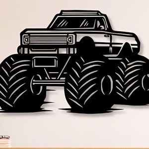 Monstertruck Dxf,Svg, Png,Dateien,Wandkunst,Monster,Truck,Schnitt,Dateien, Laserschnitt, Räder, Für Cnc, Laser,Plasma, Glowforge