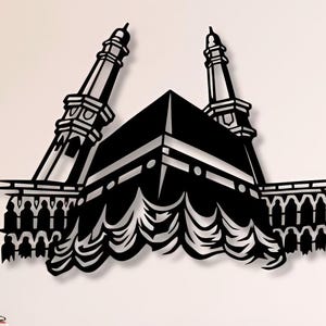 Kaaba metalen muurkunstbestanden: islamitisch mekka-ontwerp (svg, dxf, png)