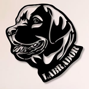 Archivos Dxf Svg Png De Labrador, Archivo De Corte De Decoración De Pared De Cara De Perro Labrador Para Cnc Plasma Laser Glowforge
