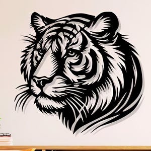 Tiger Face Wall Art: Laser Cut Files (SVG, DXF, PNG)