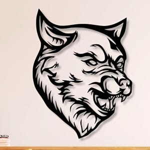 Wolf Face Dxf Svg Png Files Wolf Vector Laser Cut File For Cnc Plasma Laser Cricut Glowforge Xtool