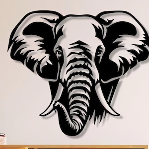 Elefante Dxf Svg Png Arquivos Elefantes Arte De Parede Rosto Corte Arquivo Para Cnc Plasma Laser Glowforge