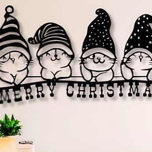 Merry Christmas Dxf , Svg , Png , Files Plasma Cut File  Christmas , Cat , Cats , New , Year ,  Cut , File , For , Cnc , Plasma , Laser